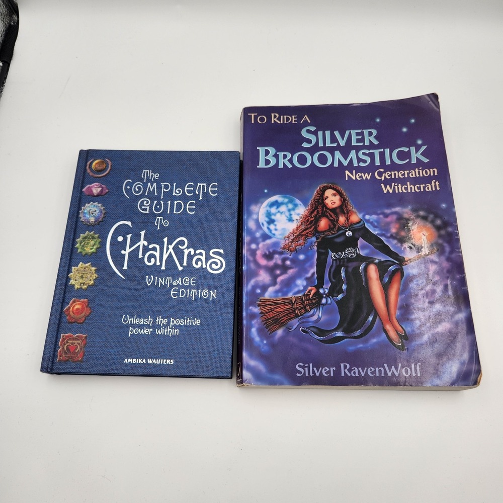 Books Lot of 2 To Ride a Silver Broomstick The Complete Guide to Chakras is VTG